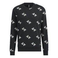 adidas Fi Bp1 Aop Swt Full Print Logo Sports Round Neck Pullover Black HE7447