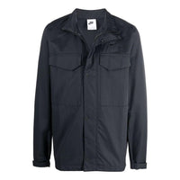 Men's Nike Logo Embroidered Big Pocket High Collar Thin And Light Zipper Cardigan Long Sleeves Jacket Black CZ9922-010