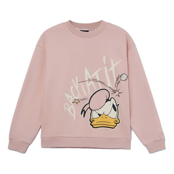 (WMNS) Li-Ning x Disney Crossover Cartoon Printing Pullover 'Rose Pink' AWDR688-4