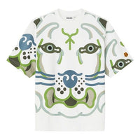 Men's KENZO SS21 TIGER Printing Round Neck Pullover Short Sleeve White FB55TS0514SB-01B