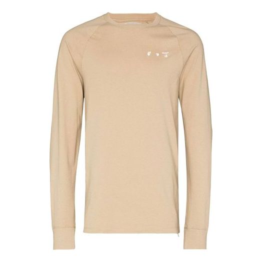 (WMNS) Men's Off-White x Browns 50 Crossover Printing Logo Loose Round Neck Long Sleeves Beige OMAB050G20JER0011701
