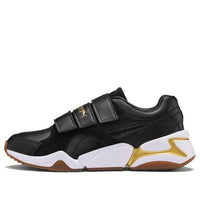 (WMNS) PUMA Nova V Leather Black/Gold 369843-01