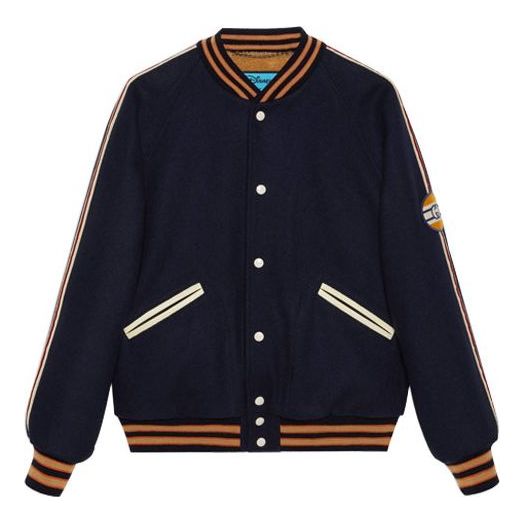 Gucci x Disney Co-Branded Cartoon Patterned Felt Pilot Jacket On The Back For Men Blue 639274-ZAF9K-4560