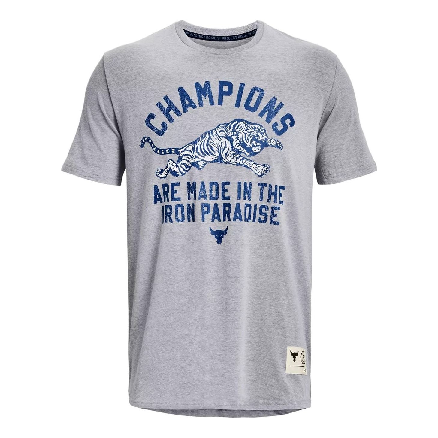 Under Armour Project Rock Champ Short Sleeve T-shirt 'Steel Light Heather' 1376897-035