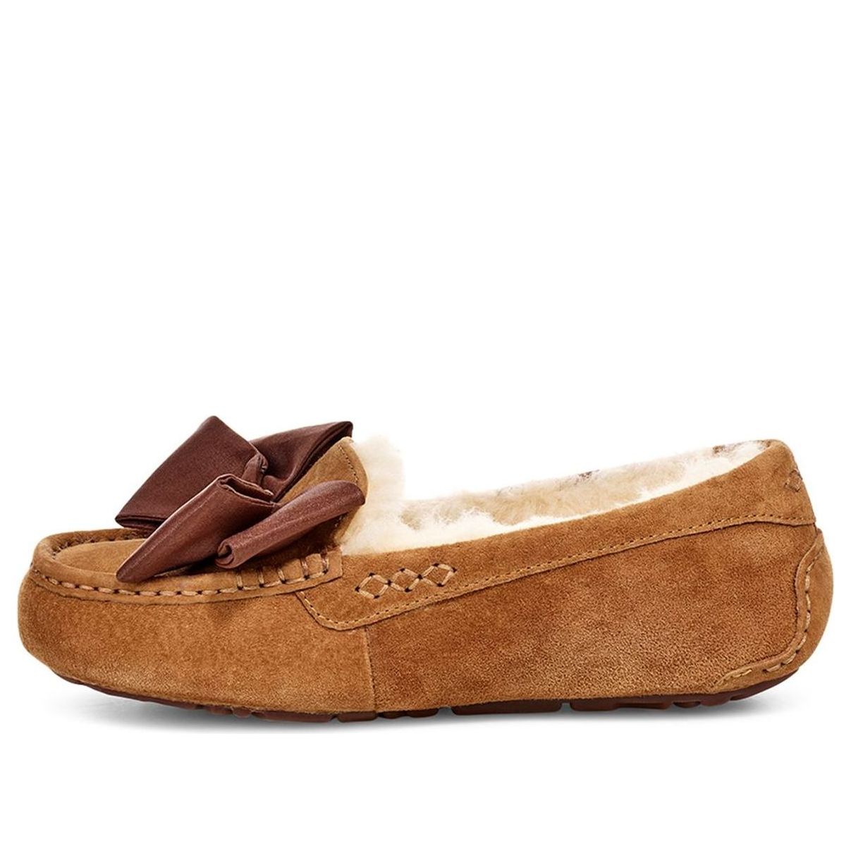 (WMNS) UGG Clara Glam Bow Stay Warm Cozy Athleisure Casual Sports Shoe Brown 1103131-CHE
