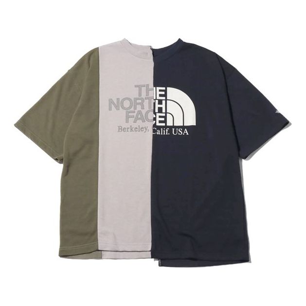 THE NORTH FACE PURPLE LABEL Asymmetry Logo Tee T TNF 'Gray Navy Blue' NT3916N-NG