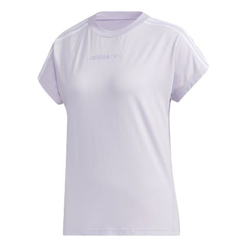 (WMNS) adidas neo Casual Sports Short Sleeve Purple White GJ5352
