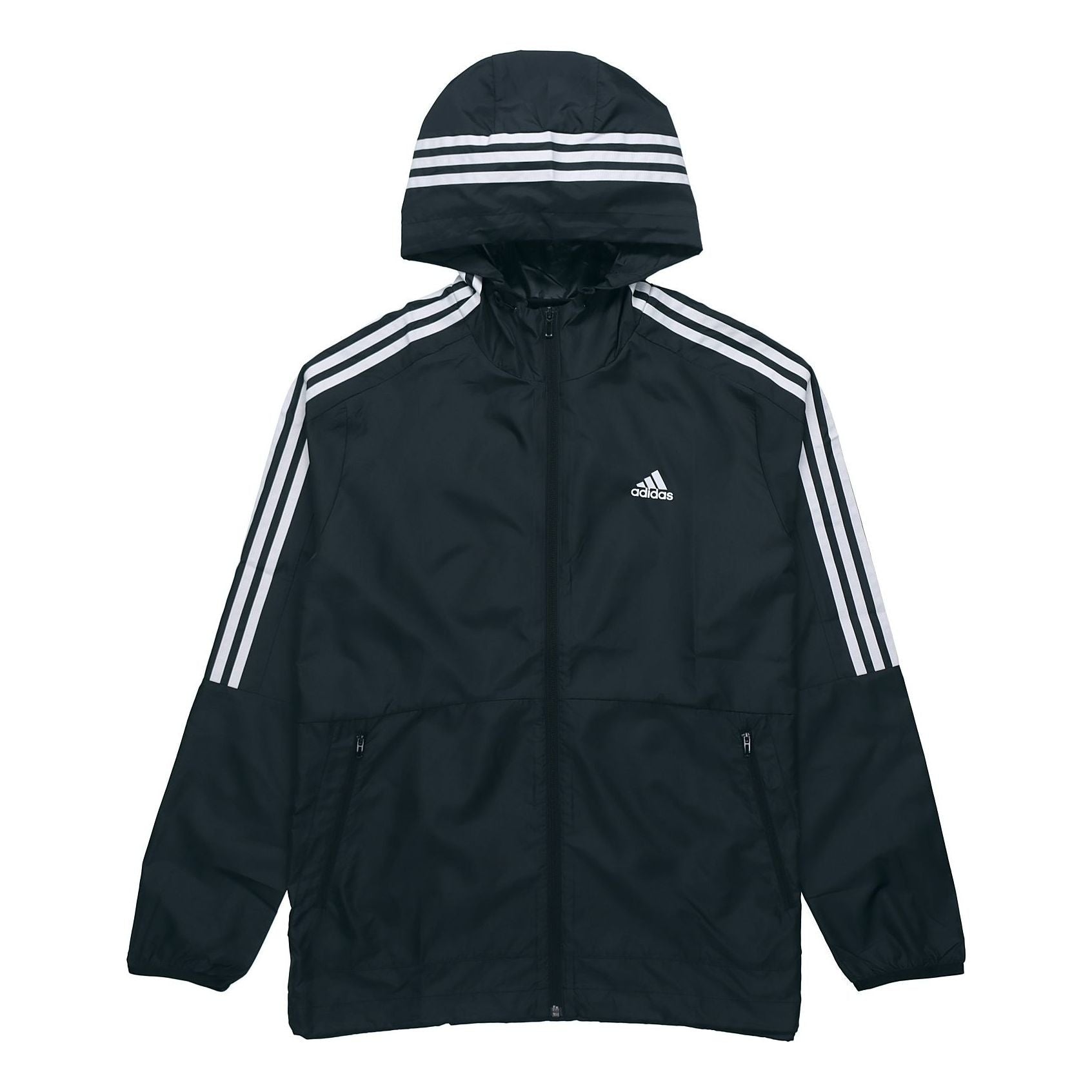 Men's adidas Stripes Windbreaker Jacket Black FT2835