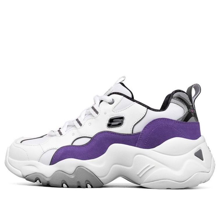 (WMNS) One Punch Man x Skechers D'lites 3.0 Low Top Running Shoes White/Purple 66666342-WPR