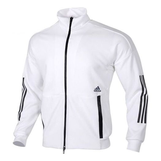 adidas Up-collar Windtight Casual Sports Jacket Men White FM5327