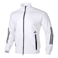 adidas Up-collar Windtight Casual Sports Jacket Men White FM5327