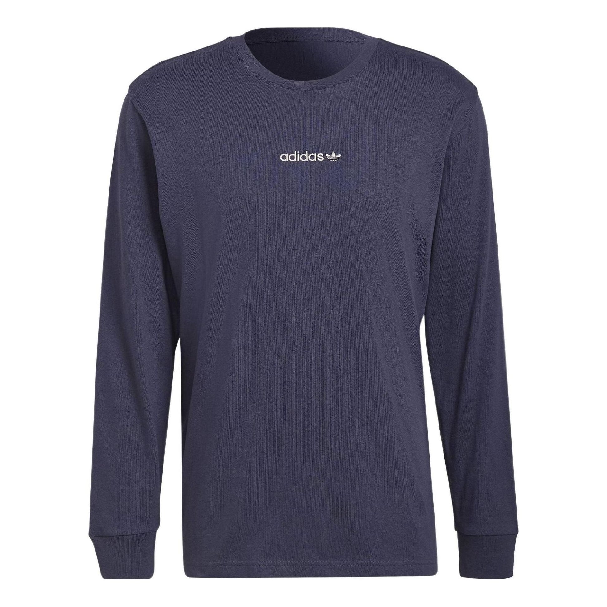 adidas Original Long Sleeve Graphic Tee Asia Sizing 'Navy Blue' HN0390