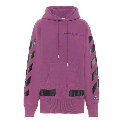 (WMNS) Off-White x Champion logo Sweater Purple OMBB027S188750502910
