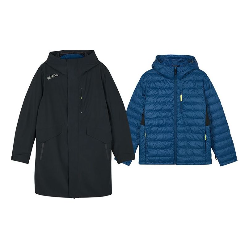 Skechers Casual Hooded 2-In-1 Jacket 'Black Blue' L423M147-03B6