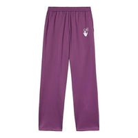 Men's Off-White SS22 Solid Color Logo Printing Straight Sports Pants/Trousers/Joggers Loose Fit Purple OMCJ018S22FAB0013701