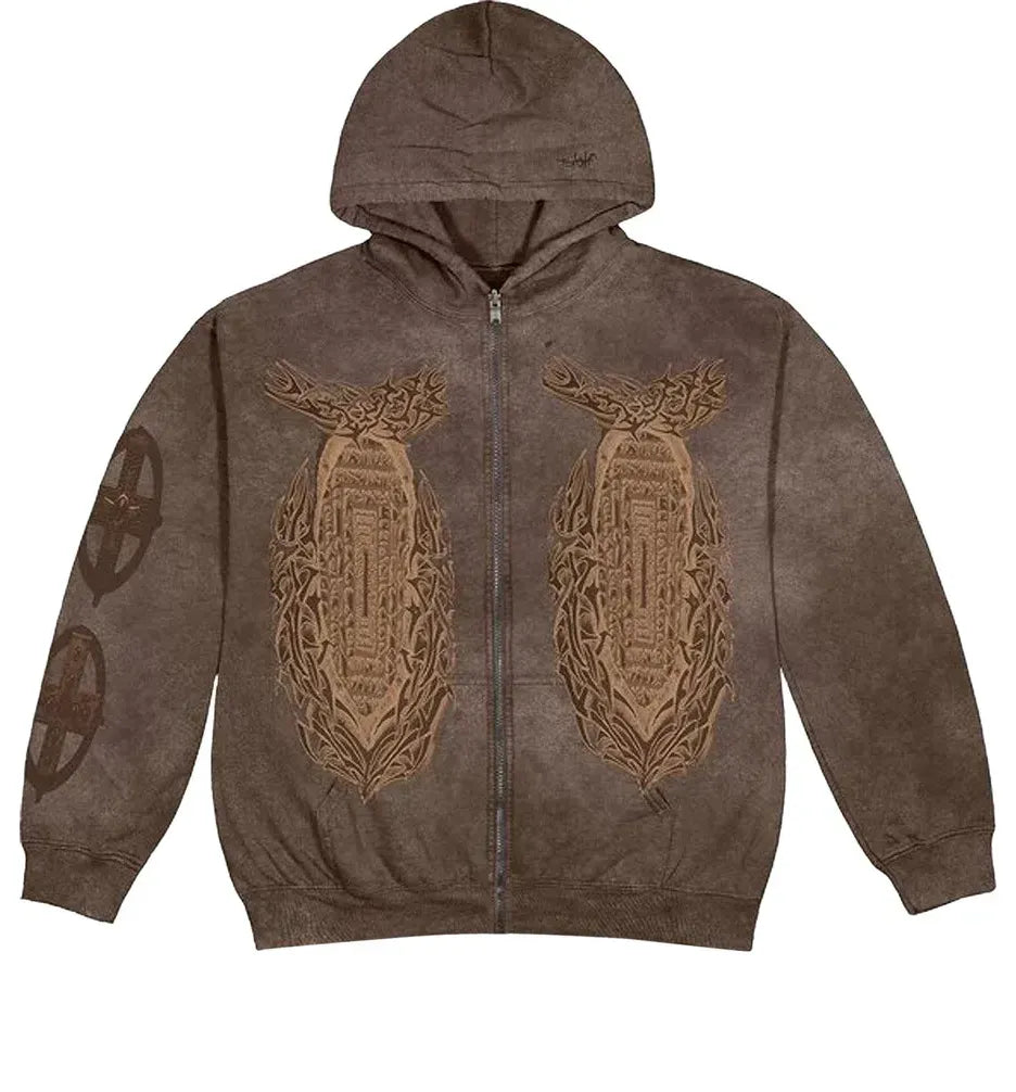 Travis Scott Cactus Jack UTOPIA God's Country Zip Hoodie 'Brown' TSUT-HZ29
