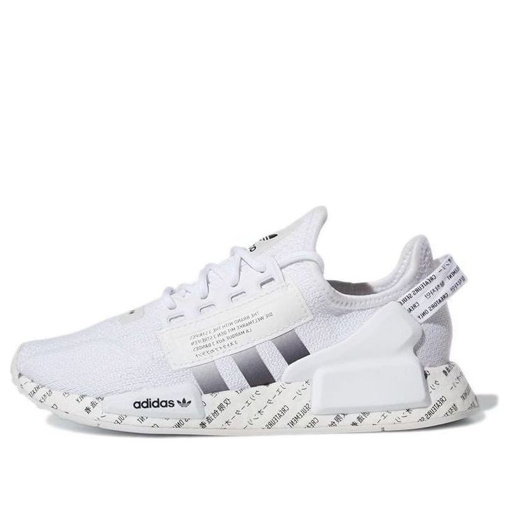 (GS) adidas originals NMD R1 V2 'White Black' GX1122
