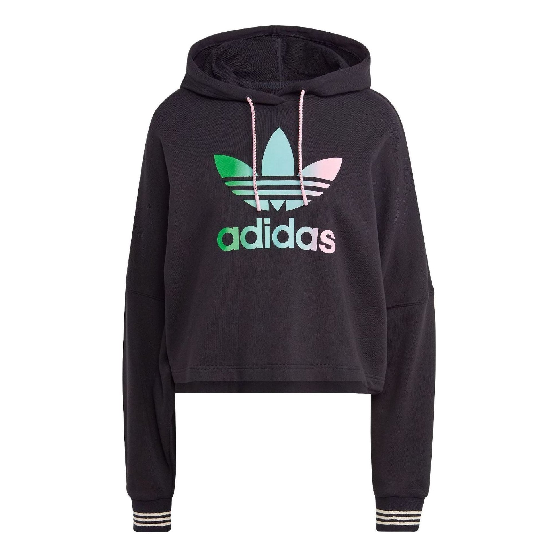 (WMNS) adidas Adicolor 70s Cropped Hoodie 'Black' IK7864