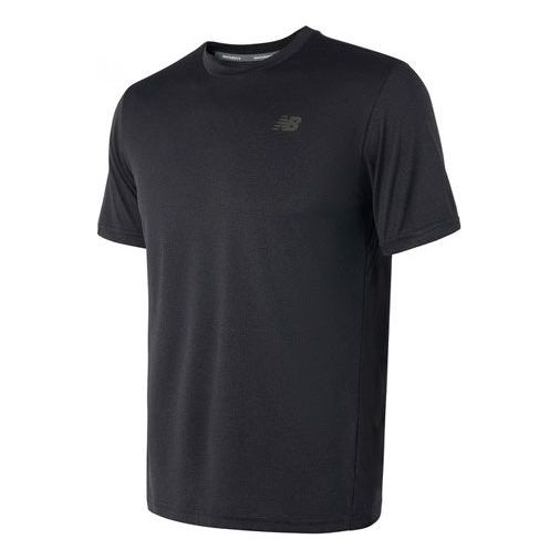 New Balance Men's New Balance Logo Solid Color Sports Round Neck Short Sleeve Black T-Shirt MT91920-BK
