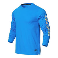 New Balance Athletic Fit Printed Long Sleeve Top Asia Sizing 'Blue' MT21065-SBU