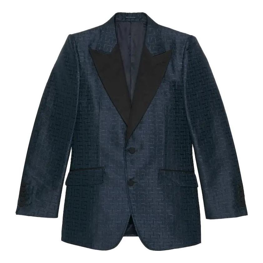 Gucci Square G Silk Jacquard Jacket 'Dark Blue' 751183-ZANE1-4440