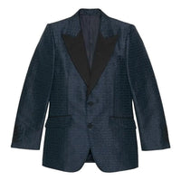 Gucci Square G Silk Jacquard Jacket 'Dark Blue' 751183-ZANE1-4440
