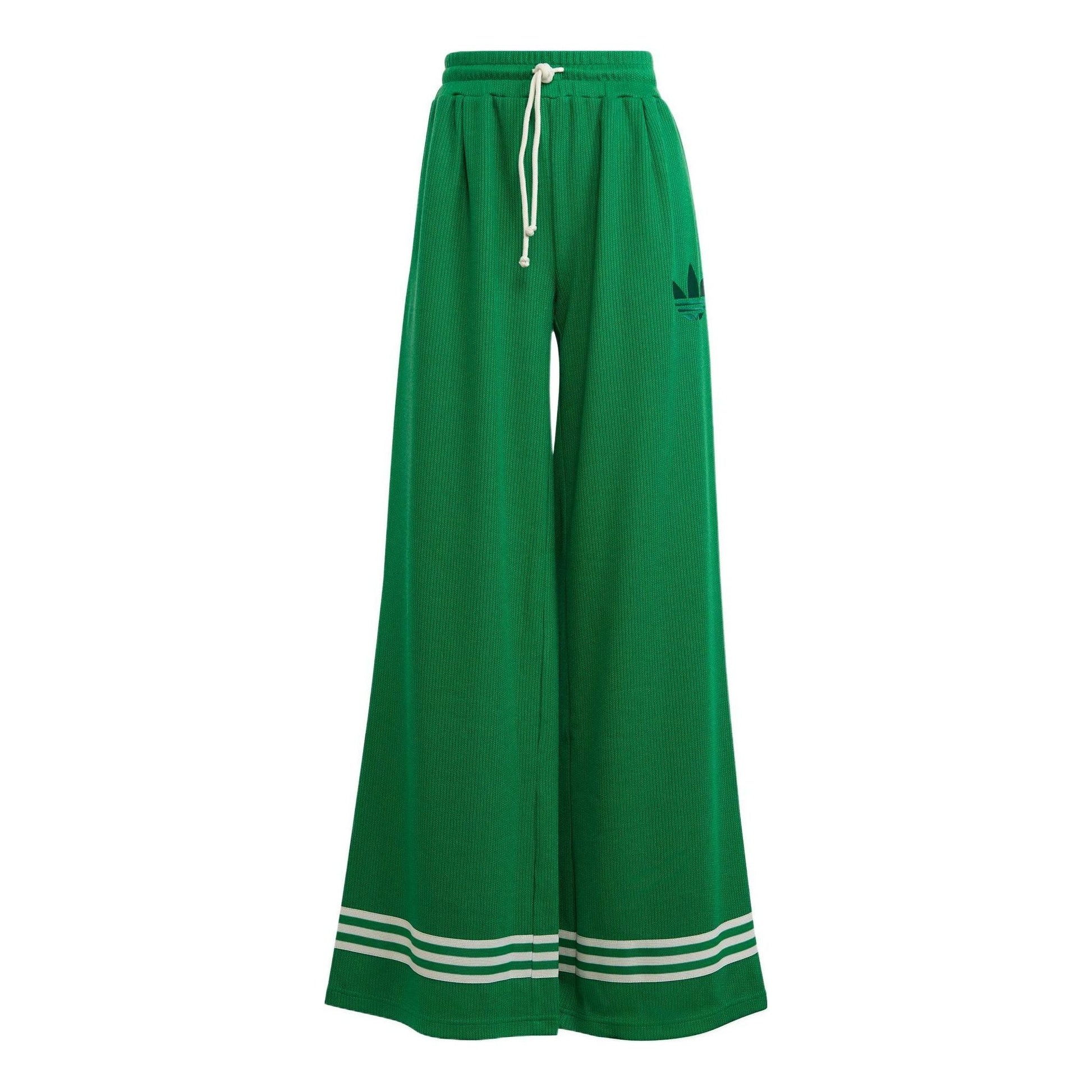 (WMNS) adidas Adicolor 70s Knit Wide Pants Asia Sizing 'Green White' IB2045