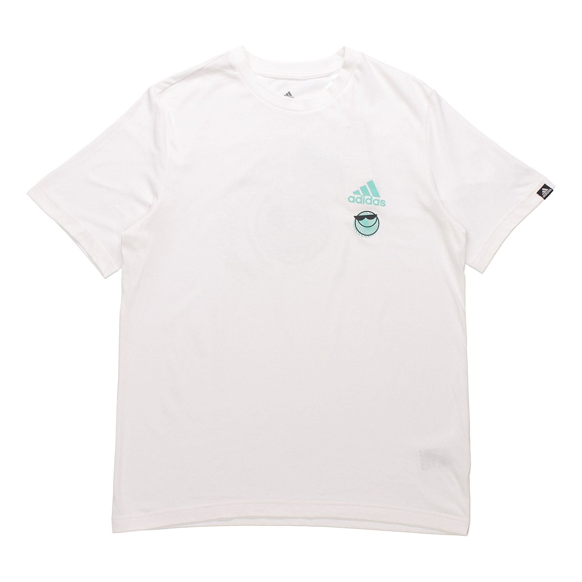 adidas Smiling Face Soccer/Football Printing Sports Short Sleeve White GL3488