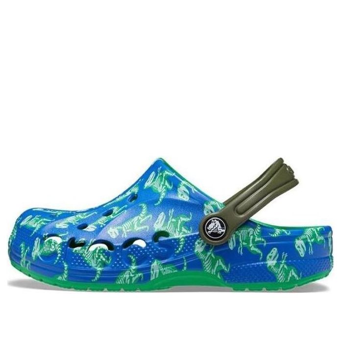 (GS) Crocs Baya Printed Clogs 'Blue Bolt Multi' 207657-4LB