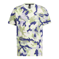 Men's adidas Casual Round Neck Logo Pullover Camouflage Short Sleeve Acid Green T-Shirt HE7415