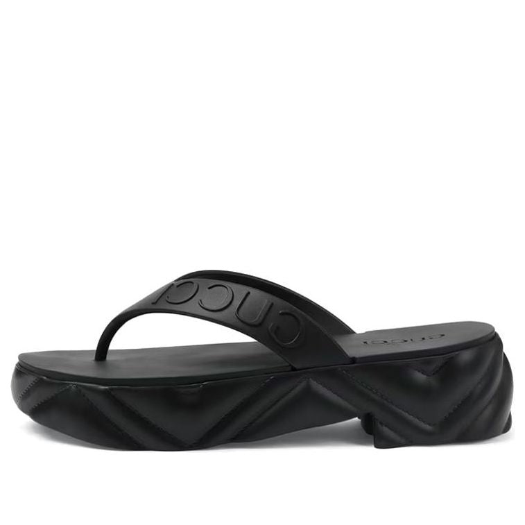 (WMNS) Gucci Thong Platform Sandal 'Black' 746334-JFM00-1000