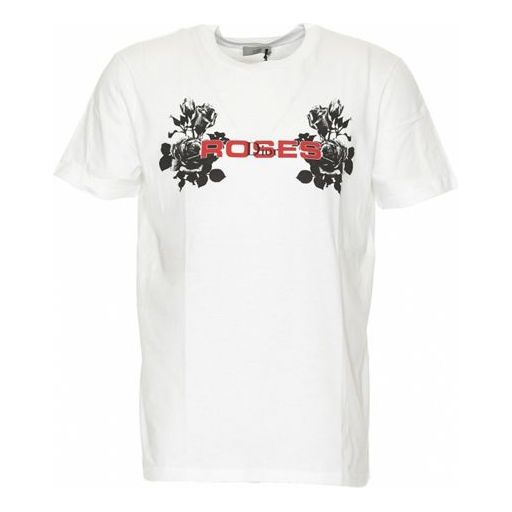 DIOR Homme Rose Printing Short Sleeve Unisex White 733J603I0212