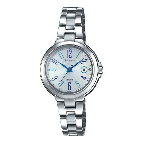 CASIO SHEEN Series Fashion Stylish Solar Charging Metallic Strap Watch Solar Powered Silver Analog SHW-5100D-7AJF