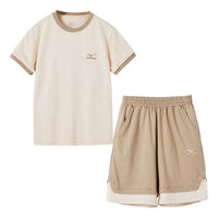 (GS) Mizuno Casual Cotton T-shirt Suit 'Beige' TZ3042
