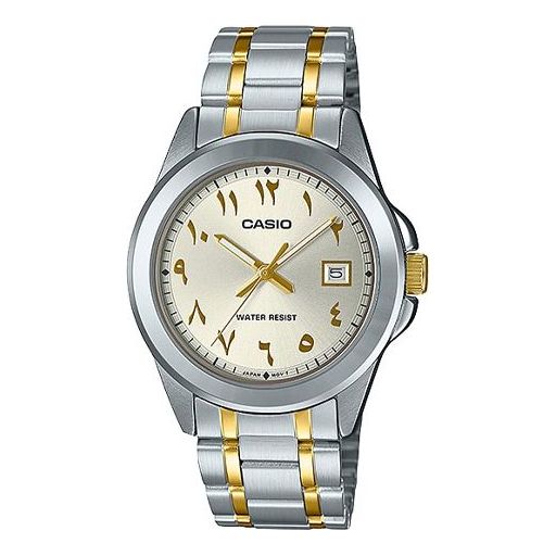 Men's CASIO Minimalistic Casual Watch Business Mens Light Gold Analog MTP-1215SG-7B3DF