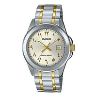 Men's CASIO Minimalistic Casual Watch Business Mens Light Gold Analog MTP-1215SG-7B3DF