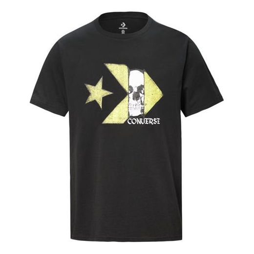 Men's Converse Skeleton Logo Printing Short Sleeve Black 10019893-001