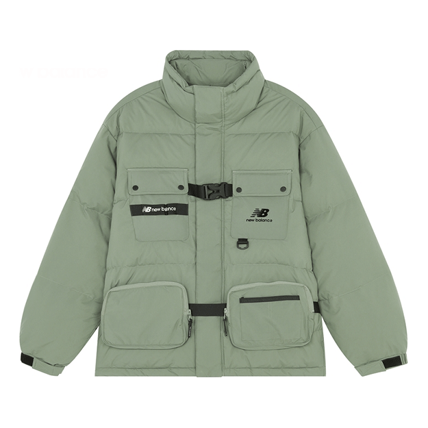New Balance Logo Down Jacket Asia Sizing 'Green Black' AMJ14328-OLG