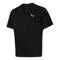 PUMA Sports Running Quick Dry Breathable Round Neck Short Sleeve Black 520208-01