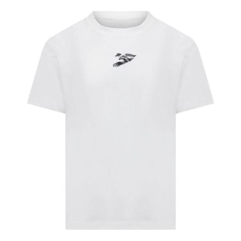 Men's Off-White Printing Cotton Short Sleeve White T-Shirt OMAA027S22JER0060110