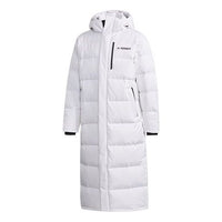 adidas neo MENS XPLR Terrex Long Parka Hooded Down Bench Jacket Winter Sportswear White FJ9240