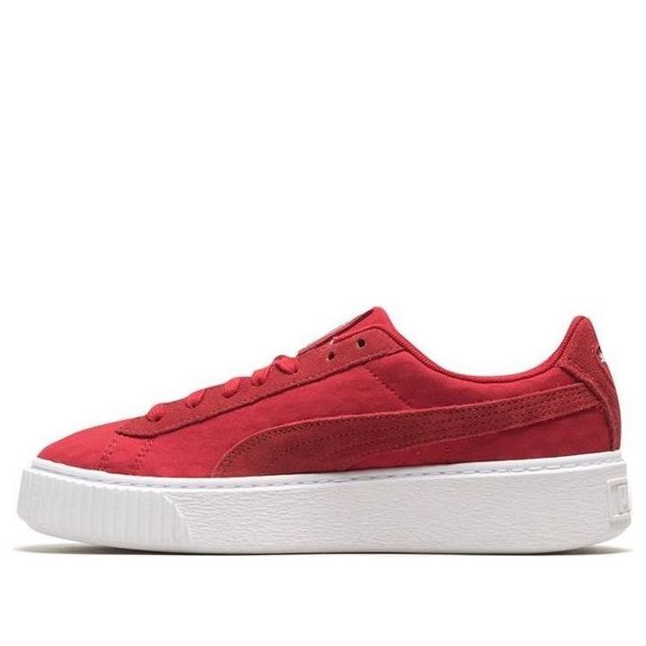 (WMNS) PUMA Basket Platform DE Casual Sneakers Red/White 364102-03