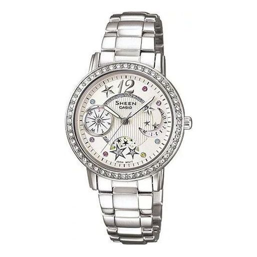 CASIO SHEEN Waterproof Stainless Steel Strap White Analog SHN-3019D-7A