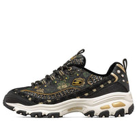 (WMNS) Skechers D'Lites 1.0 Low-Top Running Shoes Black/Gold 149481-BKGD