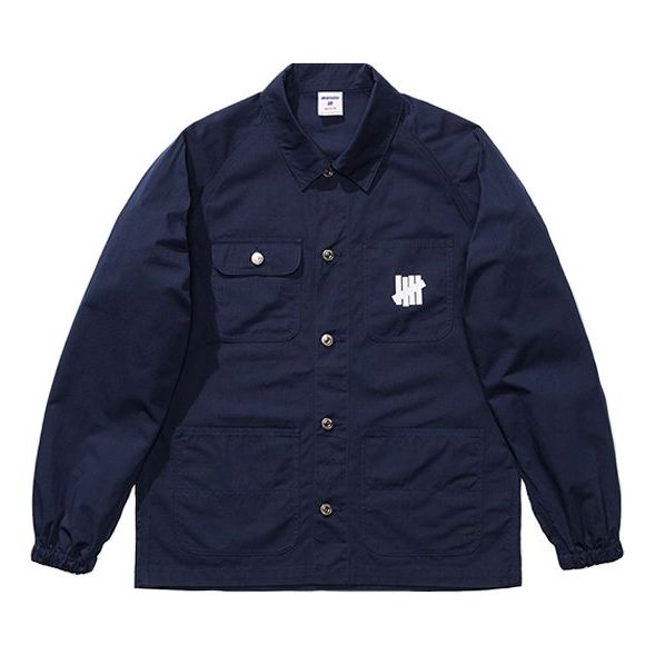 Men's UNDEFEATED Ripstop Chore Jacket Casual Cargo Navy Blue 40032