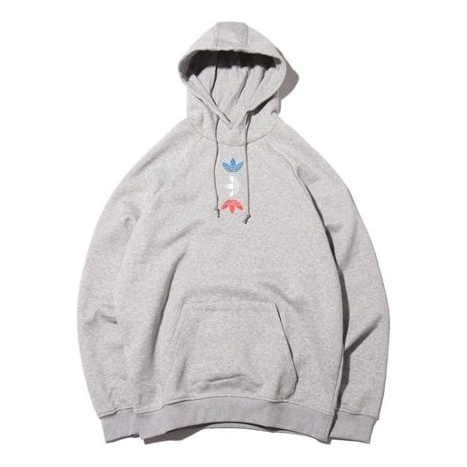 adidas Big Trefoil Hoodie 'Grey Heather Lush Blue' FS7347
