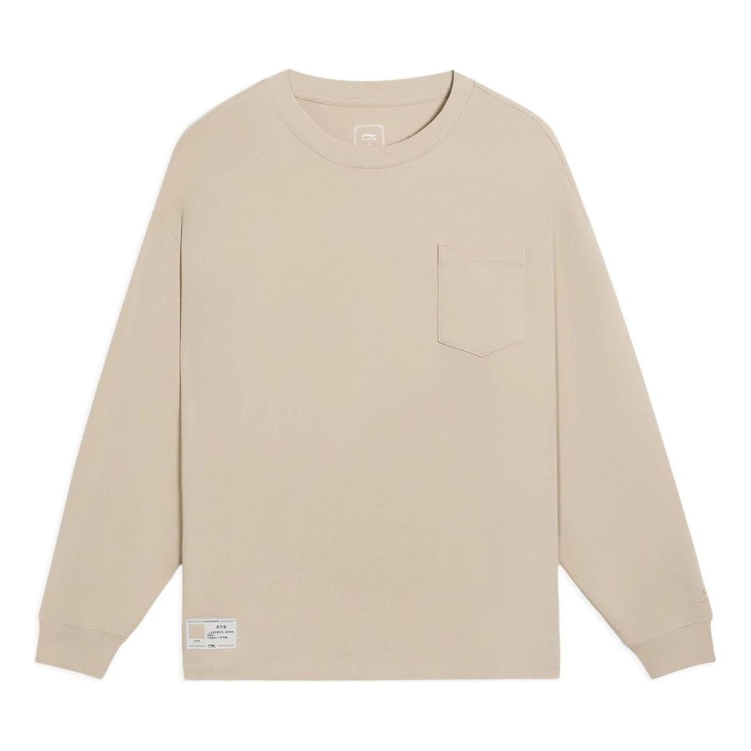 Li-Ning Chinese Color Pocket Long Sleeve T-shirt 'Light Brown' AHSS751-5