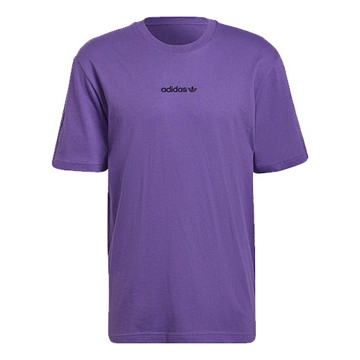 adidas originals Logo Printing Round Neck Short Sleeve Purple HN0383