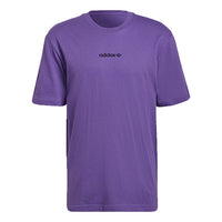 adidas originals Logo Printing Round Neck Short Sleeve Purple HN0383