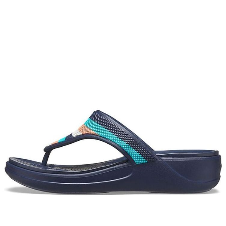 (WMNS) Crocs Monterey Bead Strap Wedge 'Dark Blue' 206641-4HQ